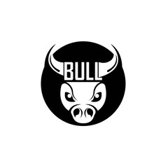 Bull head logo design icon vector illustration
