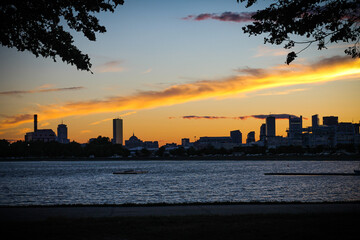 sunset over the city