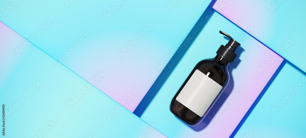 Poster minimal abstract mockup background for product presentation. cosmetic bottle on blending vibrant gra