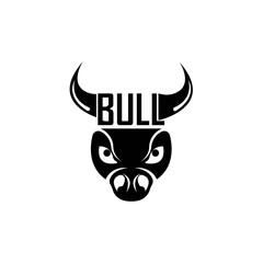 Bull head logo design icon vector illustration
