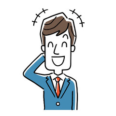 Vector illustration material: businessman smiling and laughing