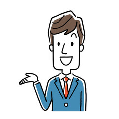 Vector illustration material: businessman explaining, explaining