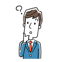 Vector illustration material: young business man feel doubt