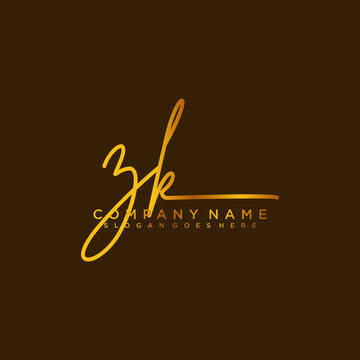 ZK initials signature logo. Handwriting logo vector templates. Logo for business, beauty, fashion, signature	
