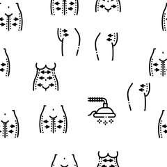 Plastic Surgery Clinic Seamless Pattern Vector Thin Line. Illustrations