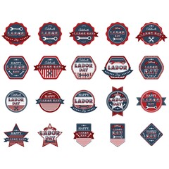 set of labor day labels