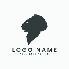 Illustration logo design of a lion