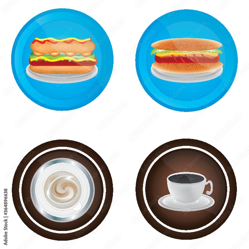 Wall mural food icons