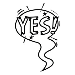 Yes word icon vector illustration