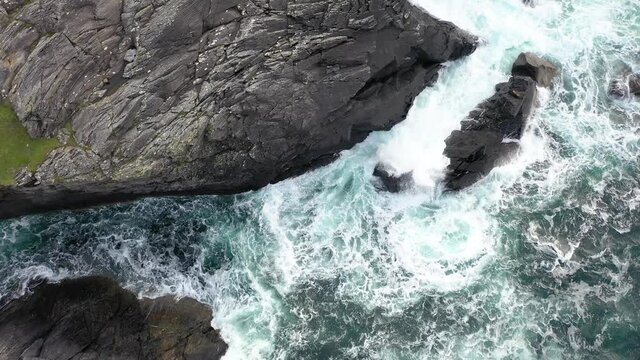 Aerial view of the coastline at Daros in County Donegal - Ireland.