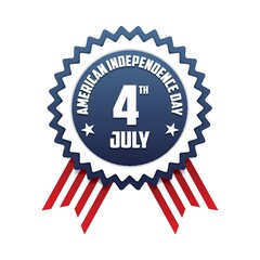 4th july american independence day badge