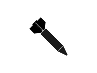 Bomb, rocket icon. Vector illustration, flat design.