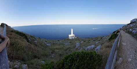 Fototapeta na wymiar Otranto - Panoramica dal sentiero per il faro di Punta Palascia