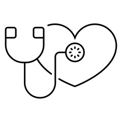 Stethoscope heart icon vector illustration