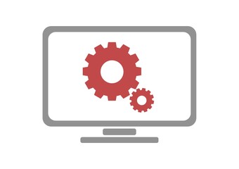 gears sign on monitor