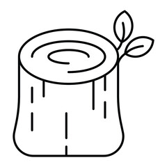 Forest tree stump icon vector
