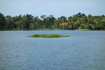 Backwaters network of brackish lagoons in Kerala