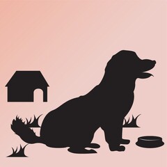 silhouette of dog
