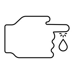 finger blood drop icon vector