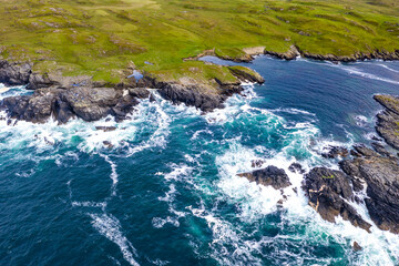 Aerial view of the coastline at Daros in County Donegal - Ireland.