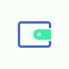 Purse icon vector, filled flat sign, Money wallet bicolor pictogram, green and blue colors. Symbol, logo illustration