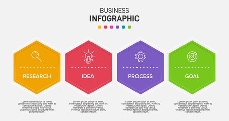 Infographic design with icons and 4 options or steps. Thin line vector. Infographics business concept. Can be used for info graphics, flow charts, presentations, web sites, banners, printed materials.