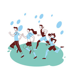 men and women with sportswear for running