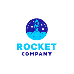 Rocket Cosmos Space Travel Technology Logo Vector Spaceship Innovation Astronaut