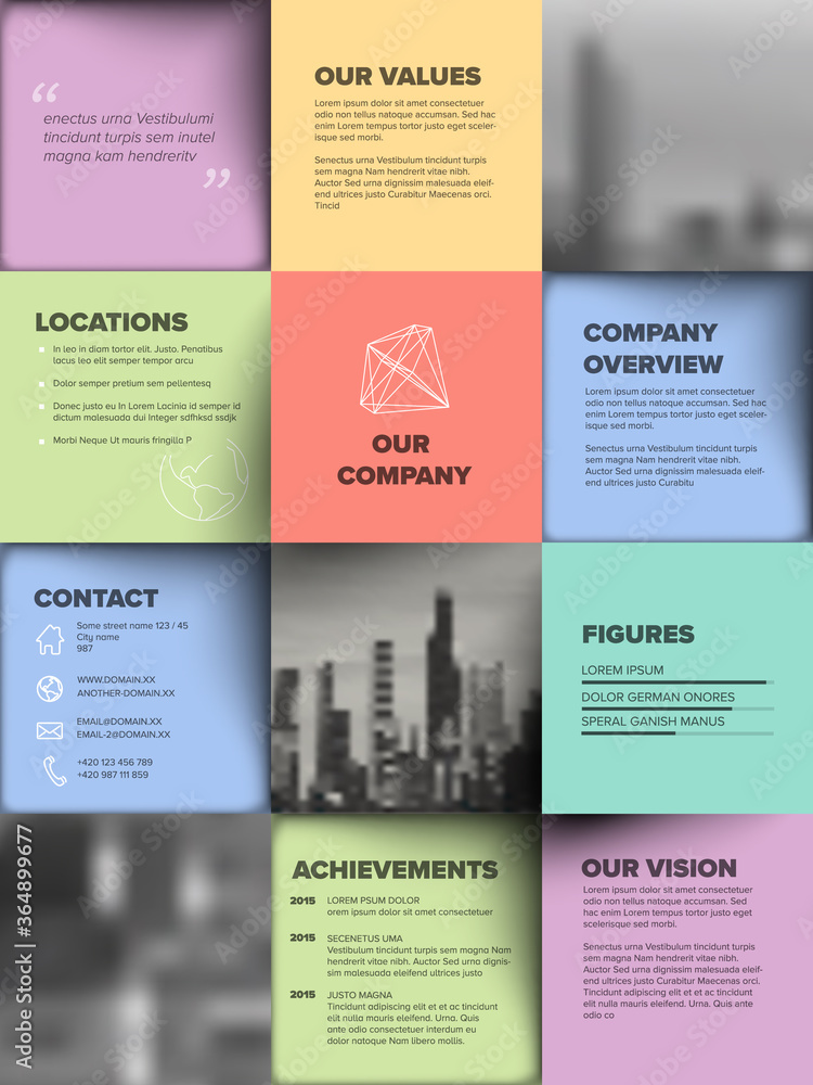 Wall mural pastel company profile template