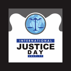 The poster or post for World Day for International Justice. Mojokerto, 15 July 2020.