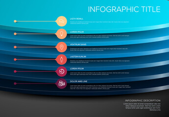 Vector Infographic round layers desks template