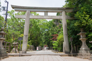 Iwashimizu Hachimangu Shrine in Yawata, Kyoto, Japan. The Shrine was founded in 859.
