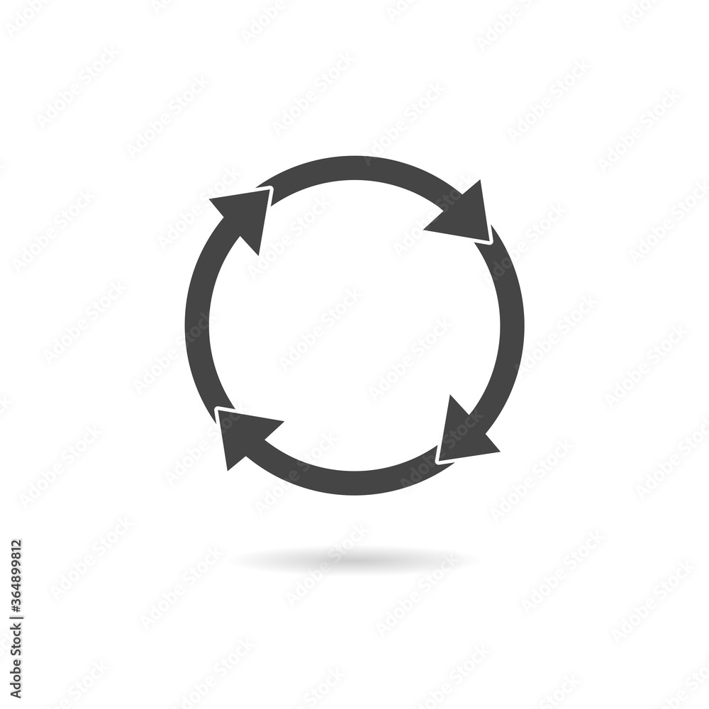Poster arrows in circular motion icon with shadow