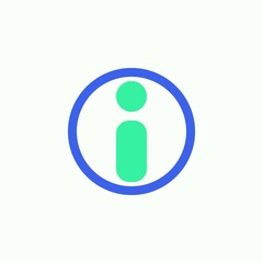 Info button icon vector, filled flat sign, Information mark bicolor pictogram, green and blue colors. Symbol, logo illustration