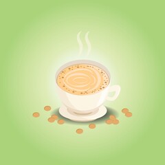 caffe latte design in foam