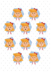 collection of girl facial expressions