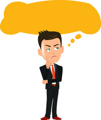 Talent businessman manager ceo employee worker salesman thinking blank empty thought bubble banner template