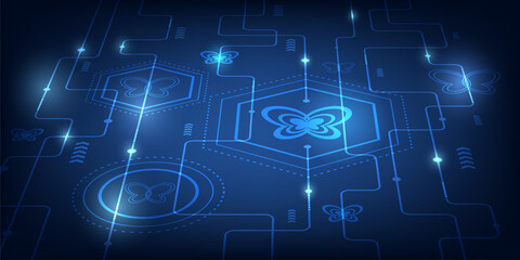 Background vector illustration with technology innovation and nature concept.