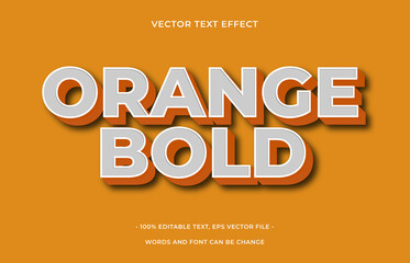 Orange Bold editable text effect