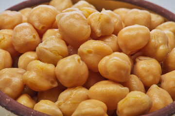 Chickpeas shot on white background