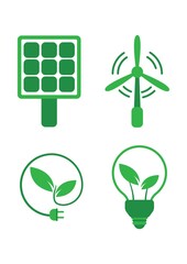 renewable energy icons set