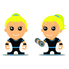Funny Fitness illustration vector