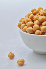 Chickpeas shot on white background
