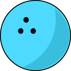 blue vector illustration of a Bowling game alley ball