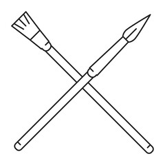crossed painting brushes