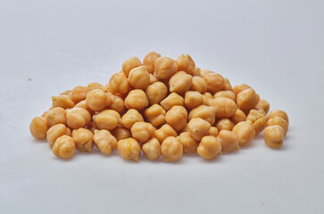 Chickpeas shot on white background