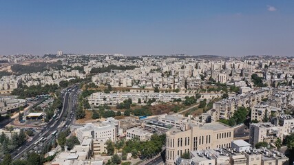 Fototapeta na wymiar North Jerusalem romema,geula,sanhedria,ba ilan, neighbourhood, Aerial view, ISrael