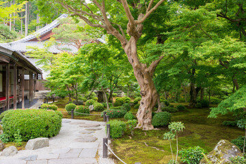 Enko-ji Temple in Kyoto, Japan. Enko-ji Temple was originally founded in 1601, as the site of the Rakuyo School by Tokugawa Ieyasu.