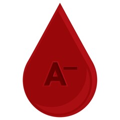 blood drop with blood group a negative