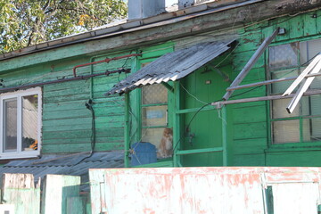 Obraz na płótnie Canvas Houses in the old part of Rostov. Details